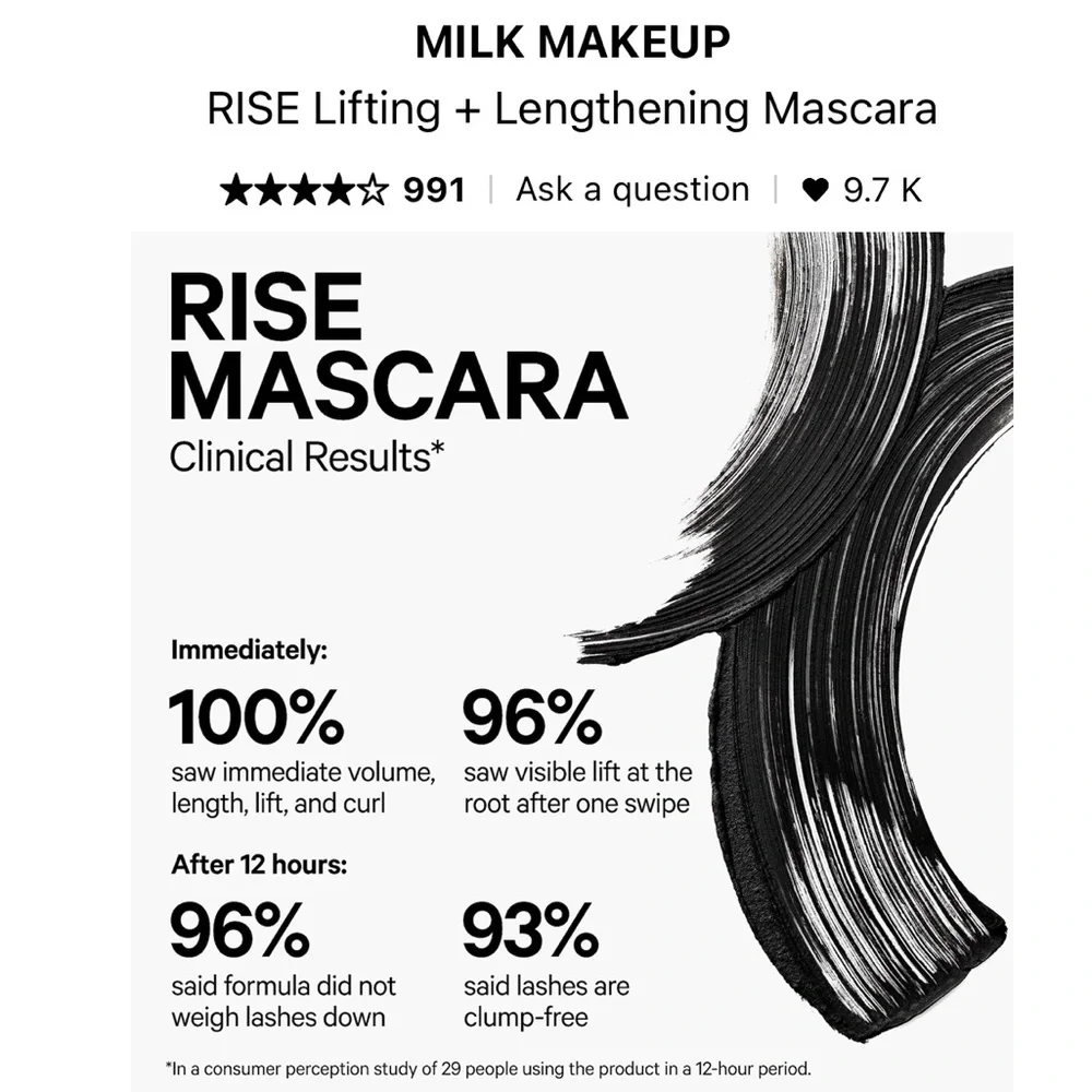 Milk Makeup - Rise Mascara - Lift + Length + Volume